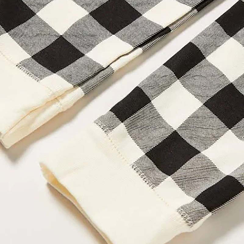 Matching Family Christmas Onesie - Cream and Black Plaid