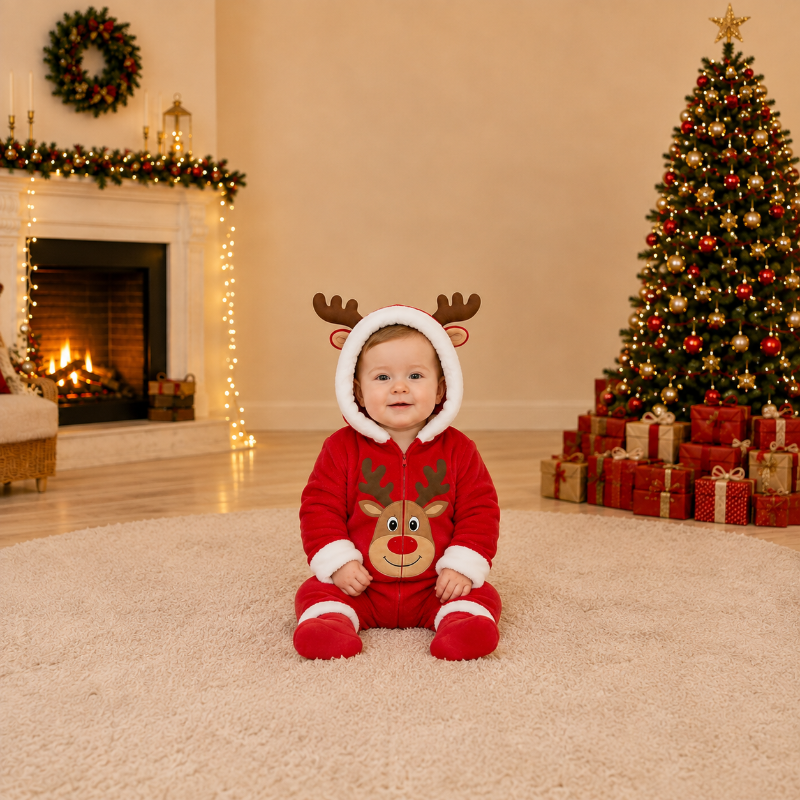 Matching Family Christmas Onesie - Red Reindeer