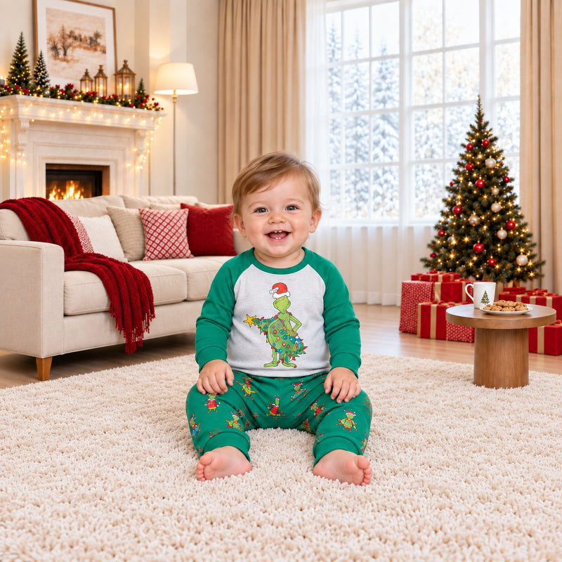 Matching Family Christmas Pyjamas - Naughty Grinch