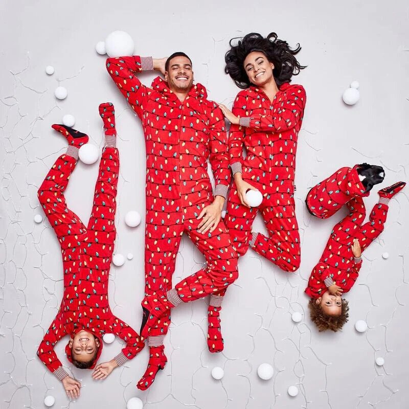 Matching Family Christmas Onesie - Red Light Bulbs