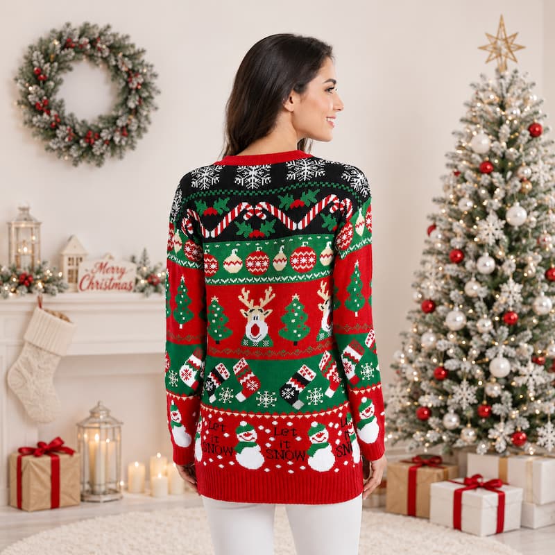Women's Christmas Jumper - Casual Long Sleeve