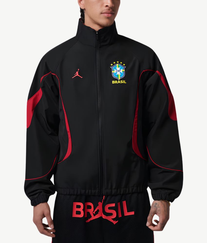 Brazil 2026 Black Windbreaker Jacket