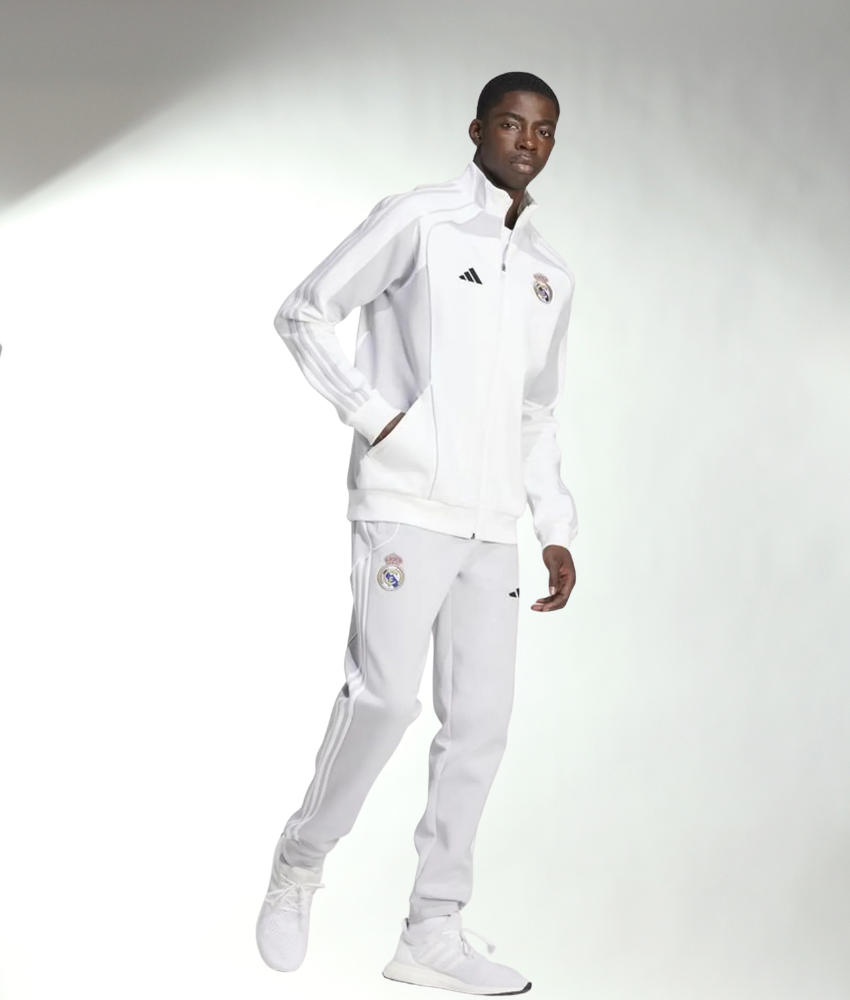 Real Madrid 2025/26 White Full Zip Tracksuit