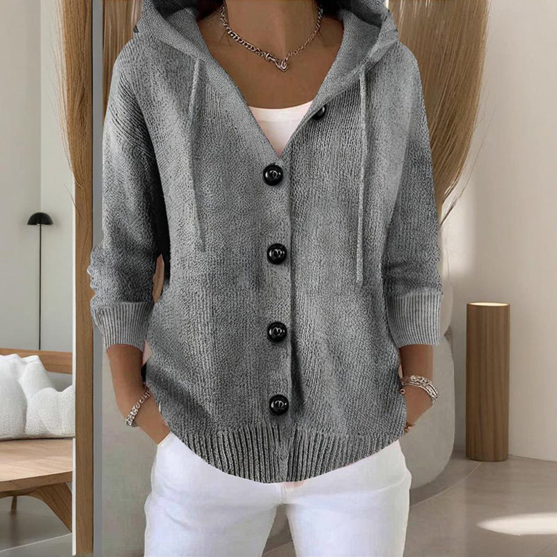Women’s Button-Down Hoodie Cardigan Sweater Coat