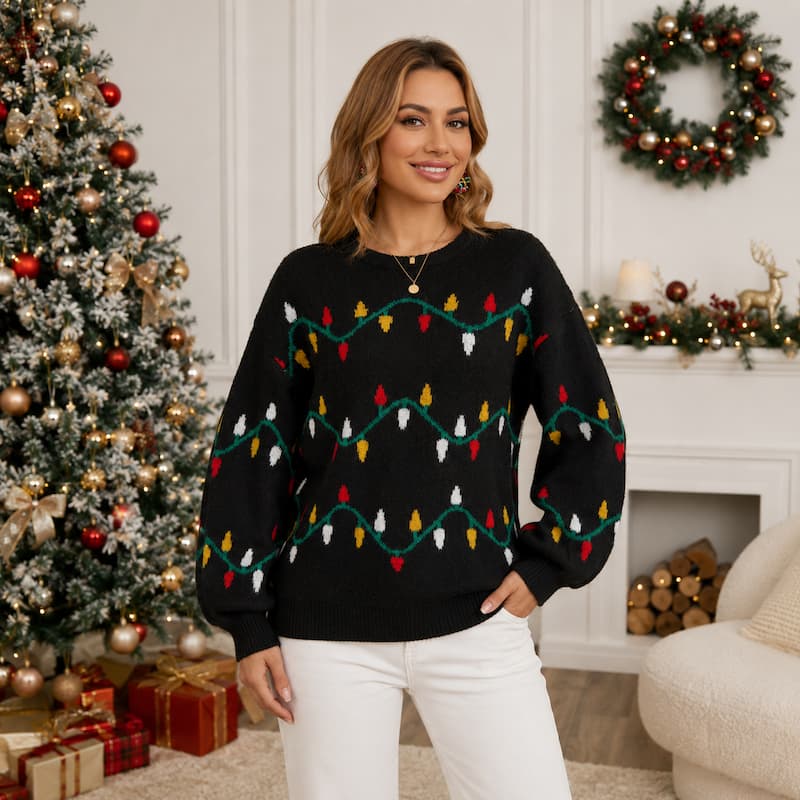 Christmas Jumper - Multicolour String Lights
