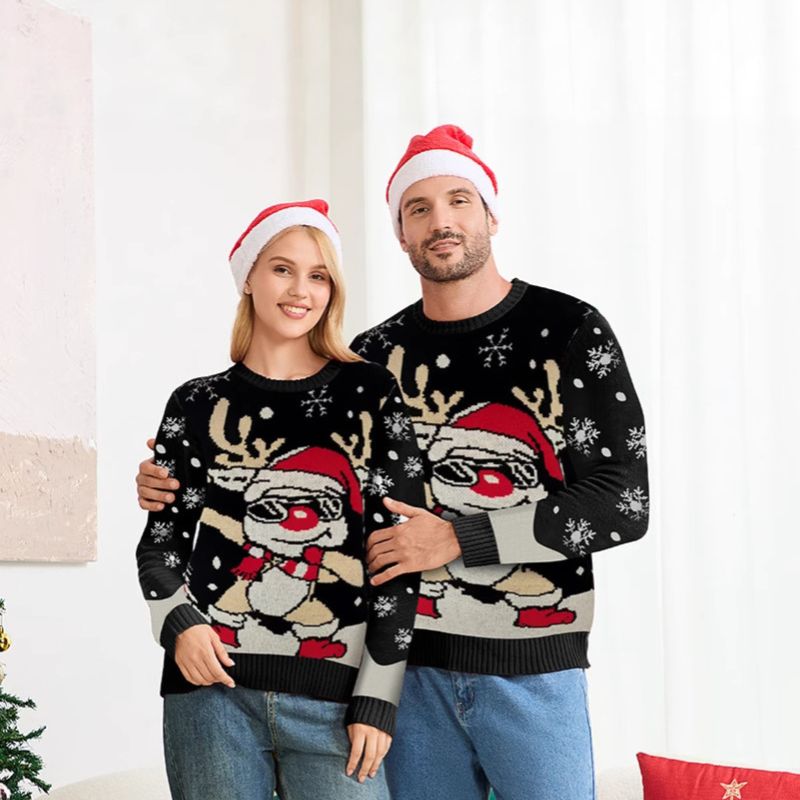 Matching Family Christmas Jumper - Cool Reindeer Crew Neck
