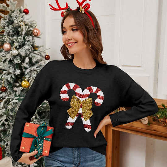 Christmas Jumper - Sequin Crutch Bow