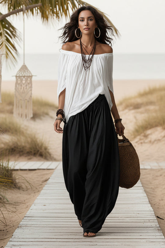 Women's One-Shoulder T-Shirt & Wide-Leg Pants Two-Piece Set — Urban Casual Outfit