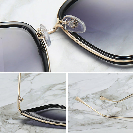 Big Cat Eye Sunglasses Women Black Mirror Sun Glasses