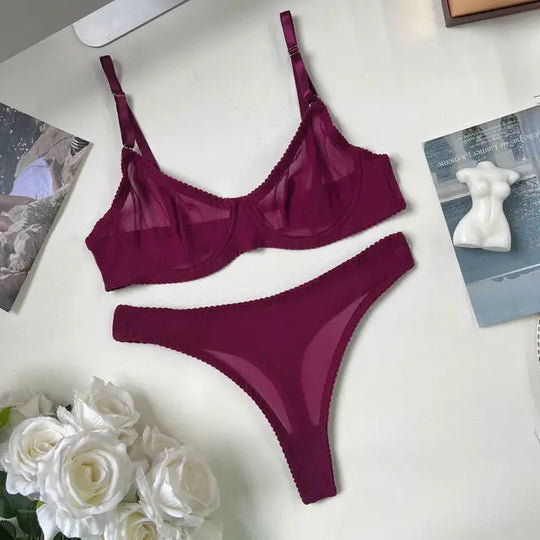 Nahtloses 2-teiliges Push-up-BH-Set für Damen mit glatter Oberfläche und atmungsaktivem Material
