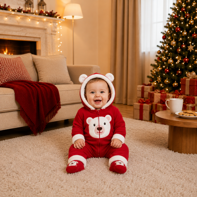 Matching Family Christmas Onesie - Red Bear