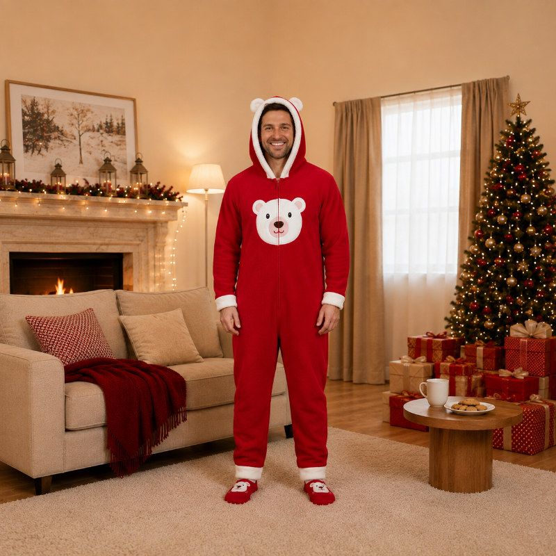 Matching Family Christmas Onesie - Red Bear