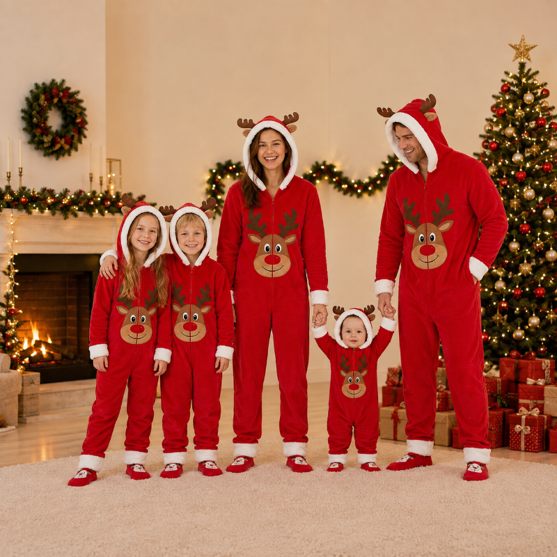 Matching Family Christmas Onesie - Red Reindeer