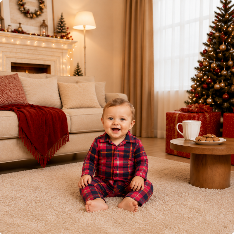 Matching Family Christmas Pyjamas - Red Tartan Plaid