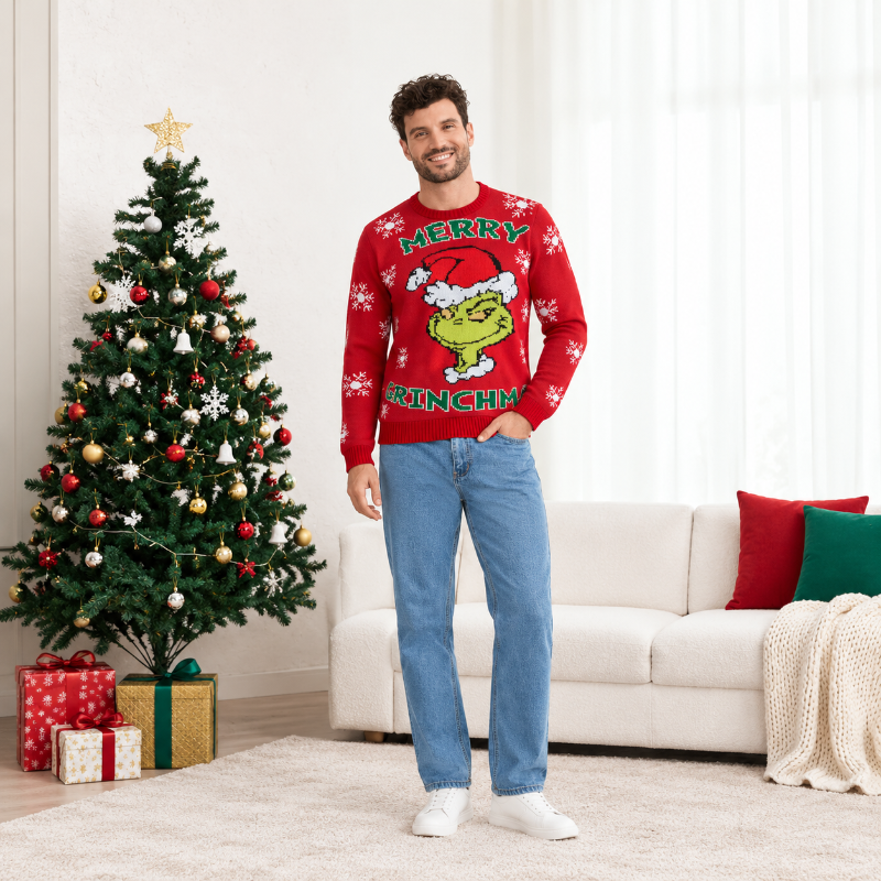 Christmas Jumper - Grinch Character Crew Neck