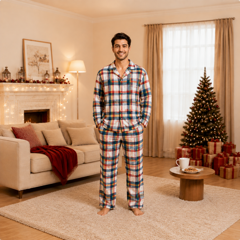 Matching Family Christmas Pyjamas - Holiday Tartan Check