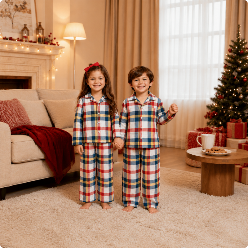 Matching Family Christmas Pyjamas - Holiday Tartan Check