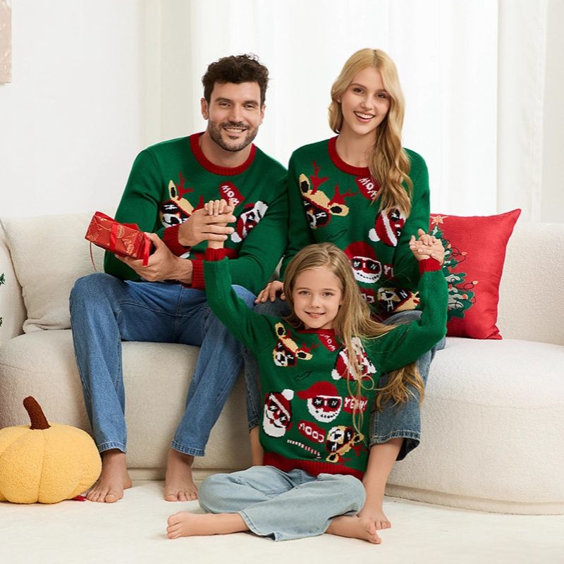 Matching Family Christmas Jumper - Jolly Santa & Reindeer