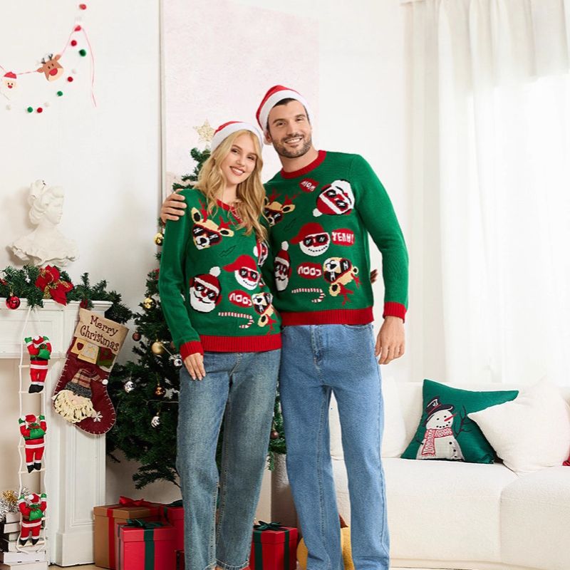 Matching Family Christmas Jumper - Jolly Santa & Reindeer