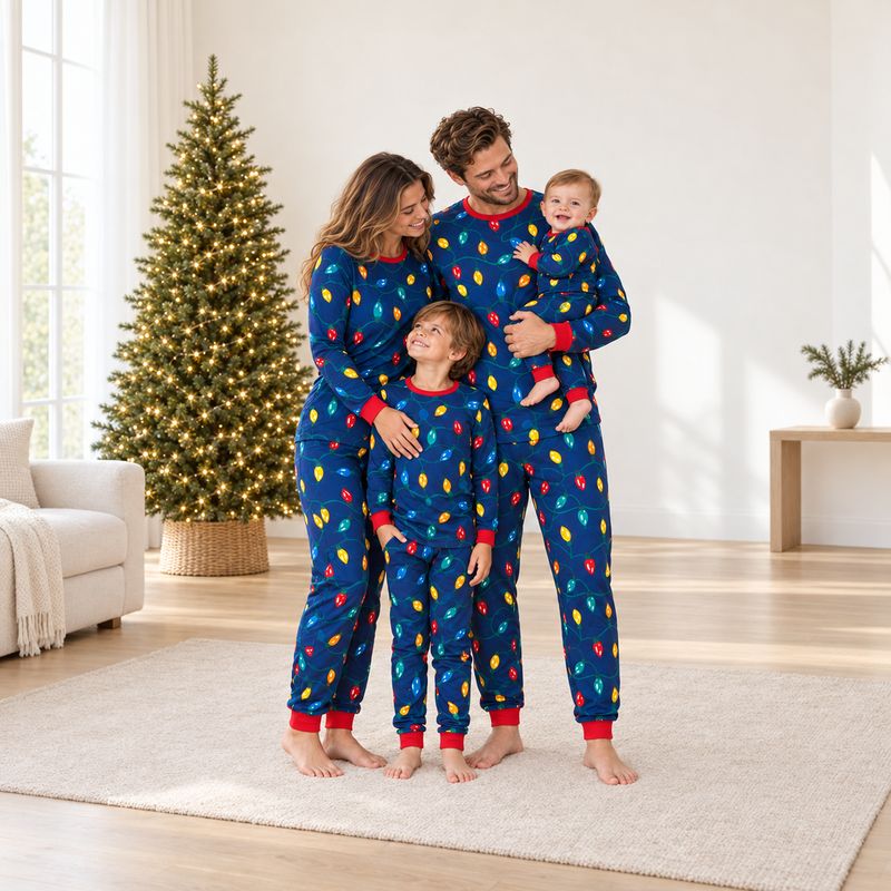 Matching Family Christmas Pyjamas - Lights