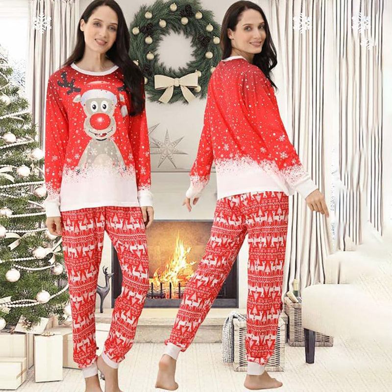 Matching Family Christmas Pyjamas - Moose In Snow