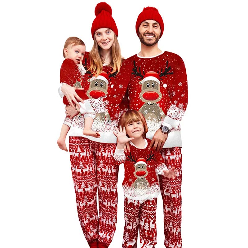 Matching Family Christmas Pyjamas - Moose In Snow