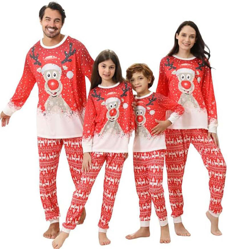 Matching Family Christmas Pyjamas - Moose In Snow