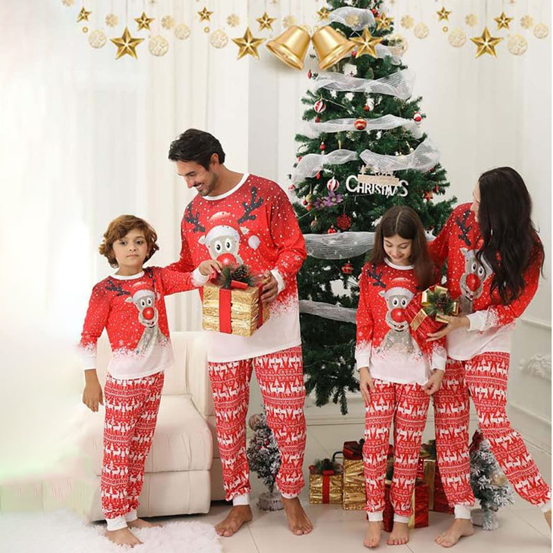 Matching Family Christmas Pyjamas - Moose In Snow