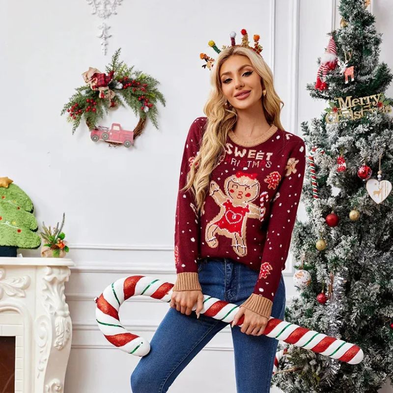 Christmas Jumper - Red Snowman & Santa Graphic