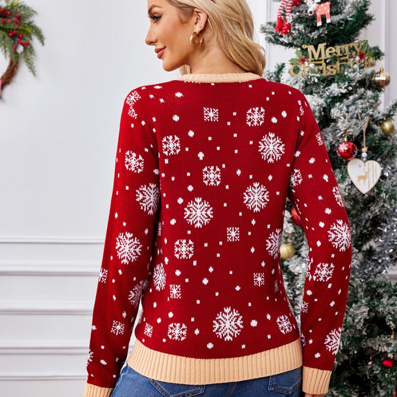 Christmas Jumper - Red Snowman & Santa Graphic