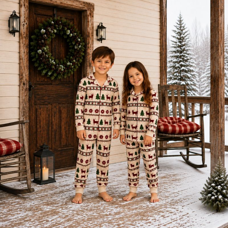 Matching Family Christmas Pyjamas - Rustic Cabin