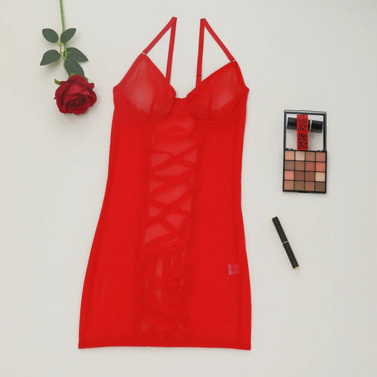 Women's Lightweight Sheer Negligee with Minimalist Cut and Flowing Fabric
