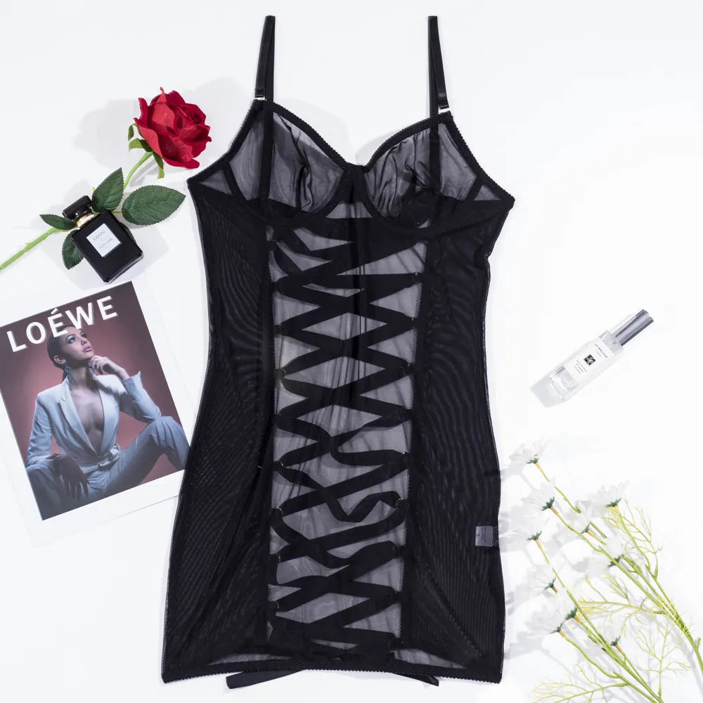 Women's Lightweight Sheer Negligee with Minimalist Cut and Flowing Fabric