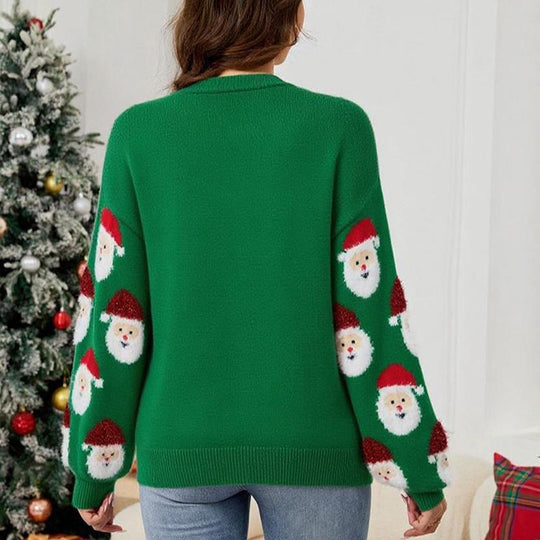 Christmas Jumper - Santa Graphic Button-Up