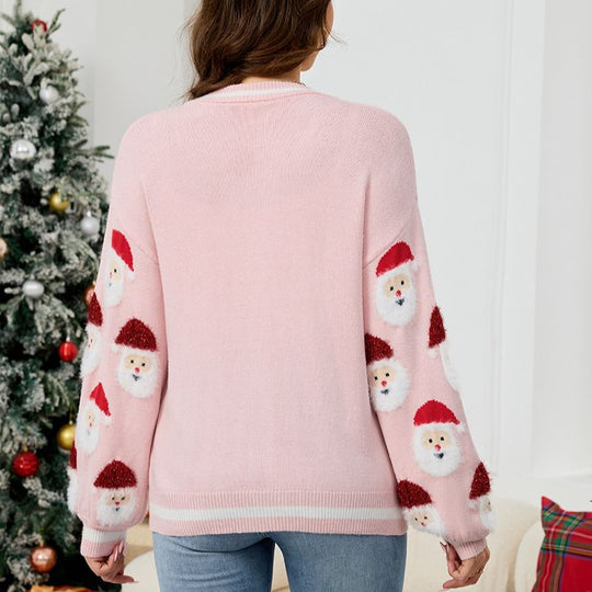 Christmas Jumper - Santa Graphic Button-Up