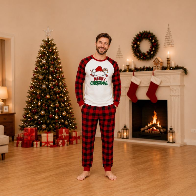 Matching Family Christmas Pyjamas - Santa Hat & Antler