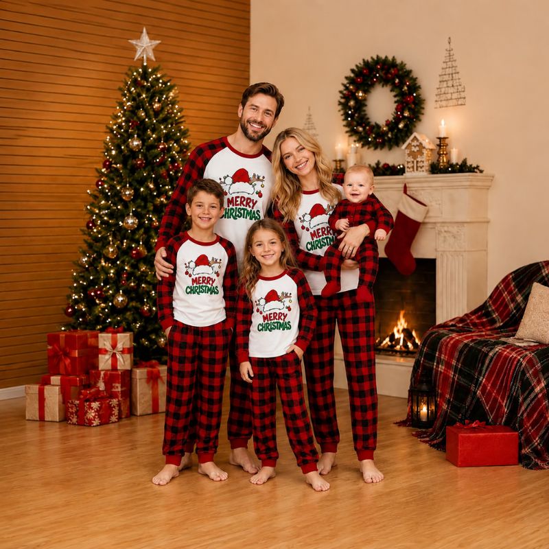 Matching Family Christmas Pyjamas - Santa Hat & Antler