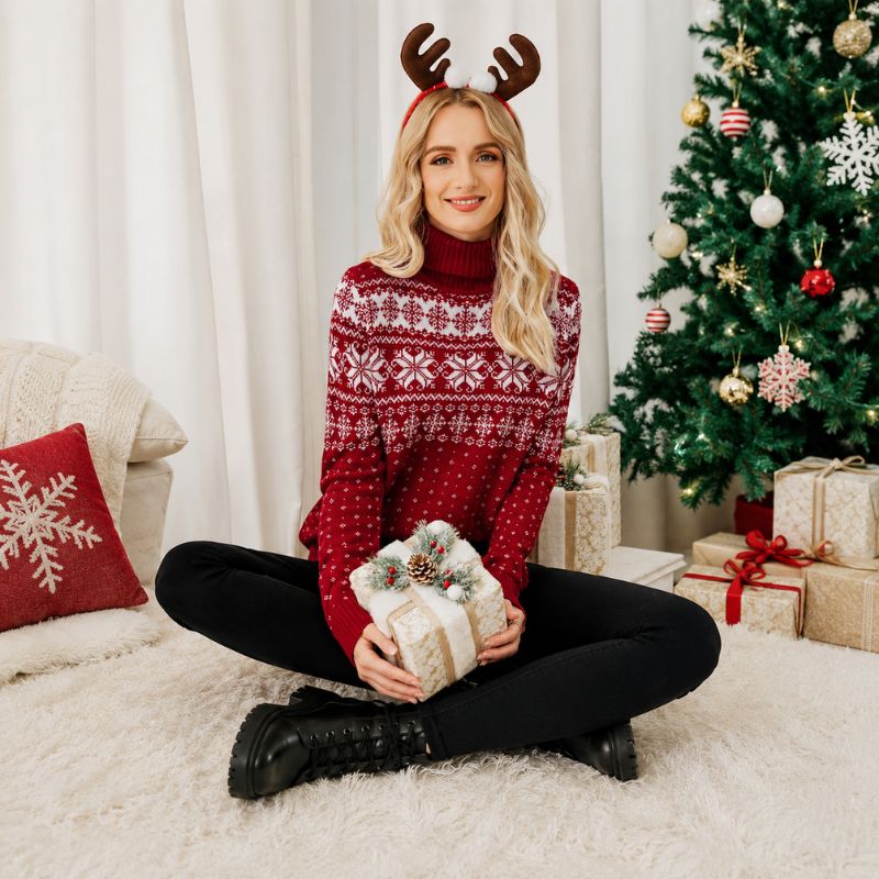 Christmas Jumper - Snow Whisper Turtleneck Knit