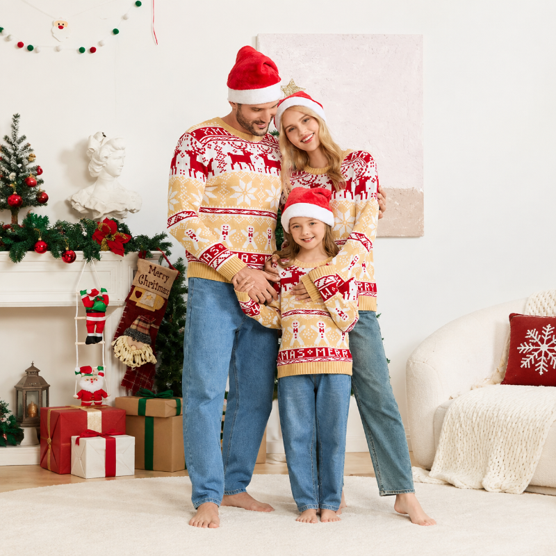 Matching Family Christmas Jumper - Snowflakes and Reindeer