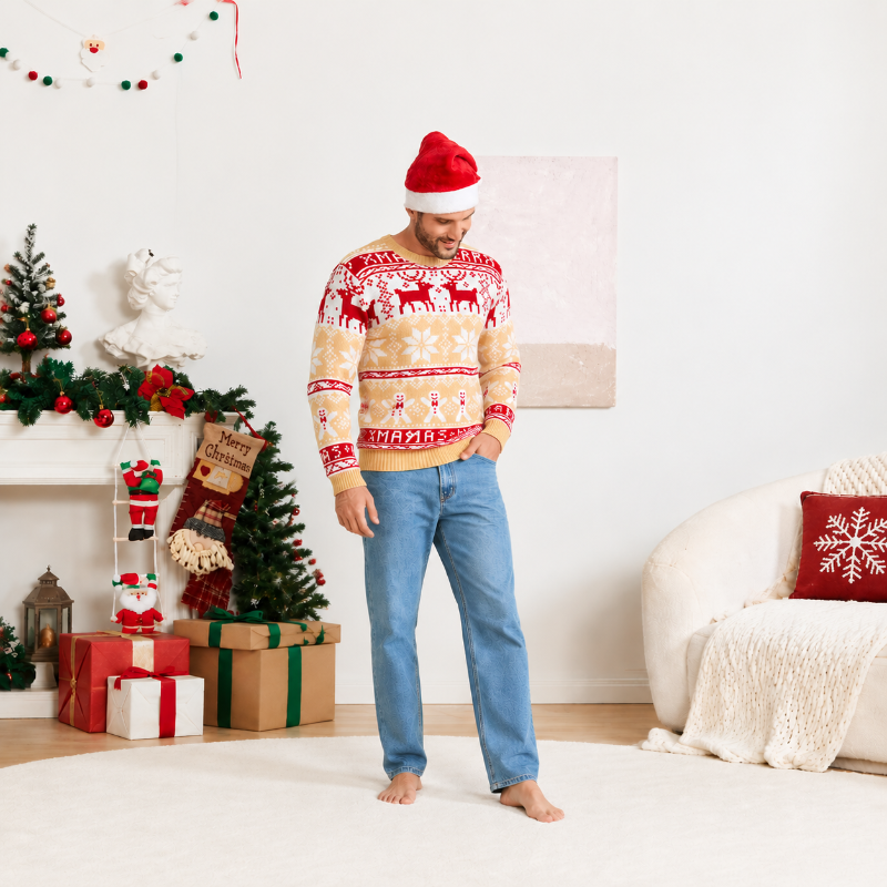 Matching Family Christmas Jumper - Snowflakes and Reindeer