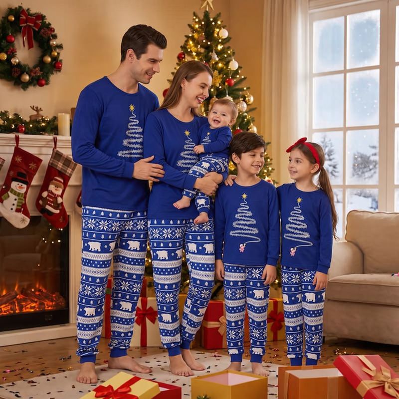 Matching Family Christmas Pyjamas - Sparkling Tree