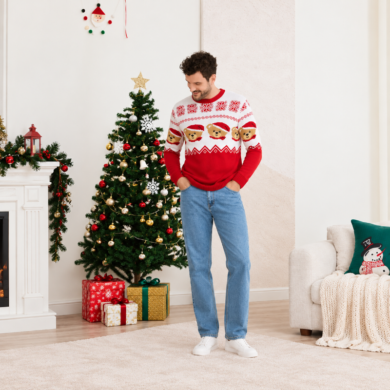 Matching Family Christmas Jumper - Teddy Bear Fair Isle