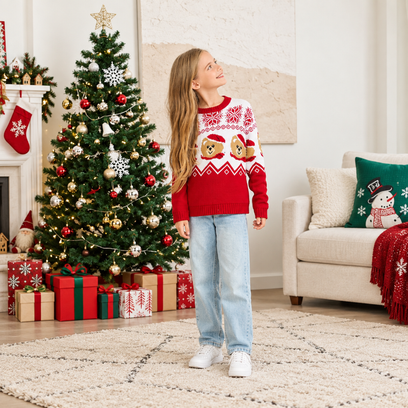 Matching Family Christmas Jumper - Teddy Bear Fair Isle