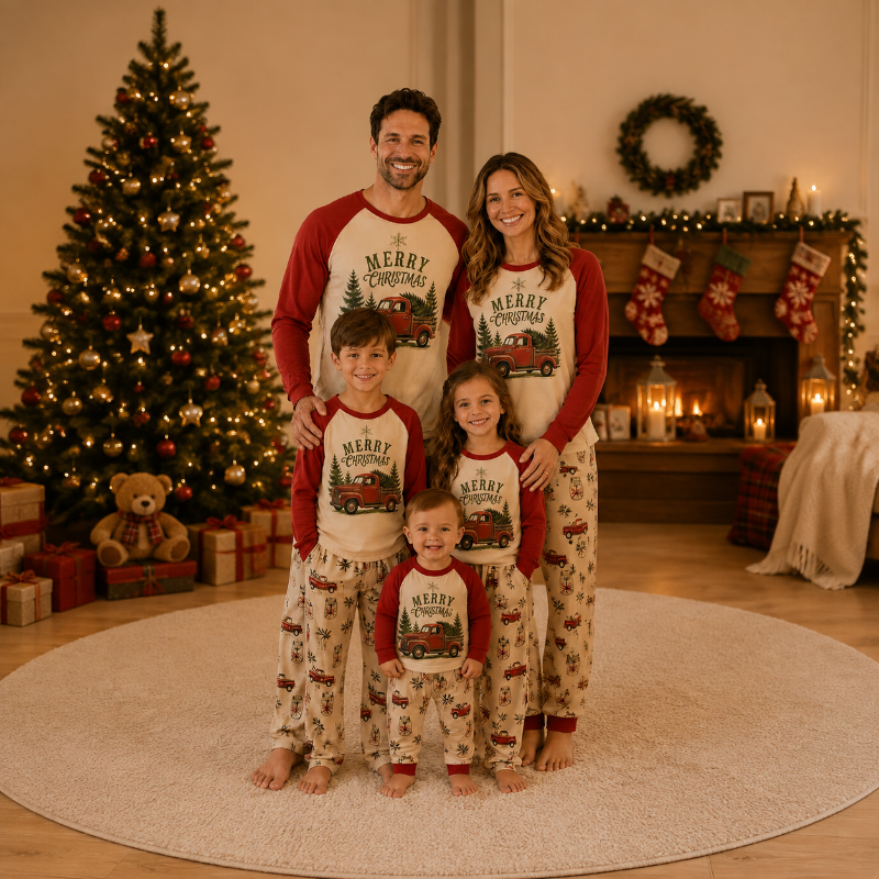 Matching Family Christmas Pyjamas - Vintage Truck