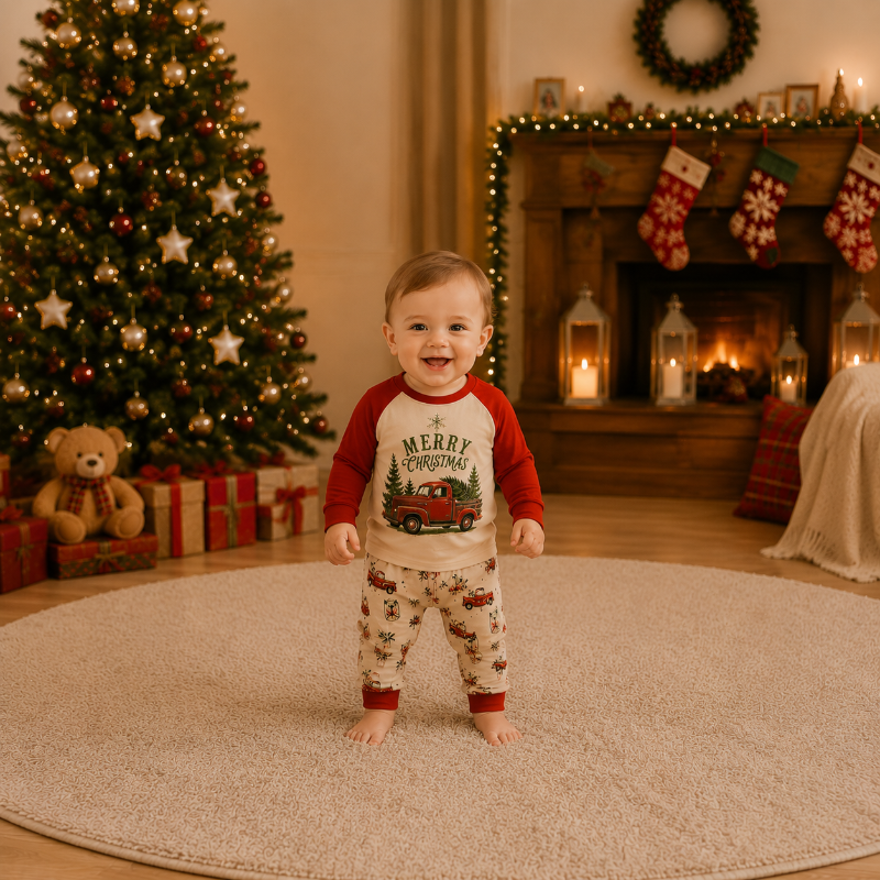 Matching Family Christmas Pyjamas - Vintage Truck