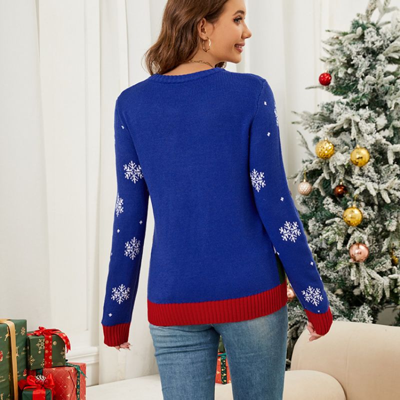 Women's Christmas Jumper - Blue Tree Graphic