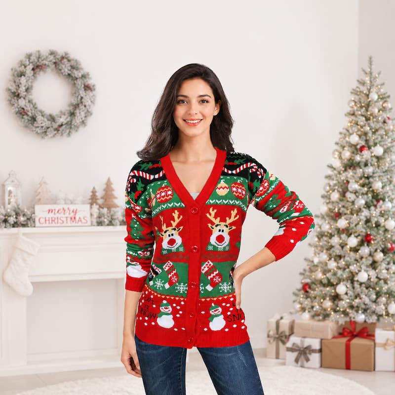Women's Christmas Jumper - Casual Long Sleeve
