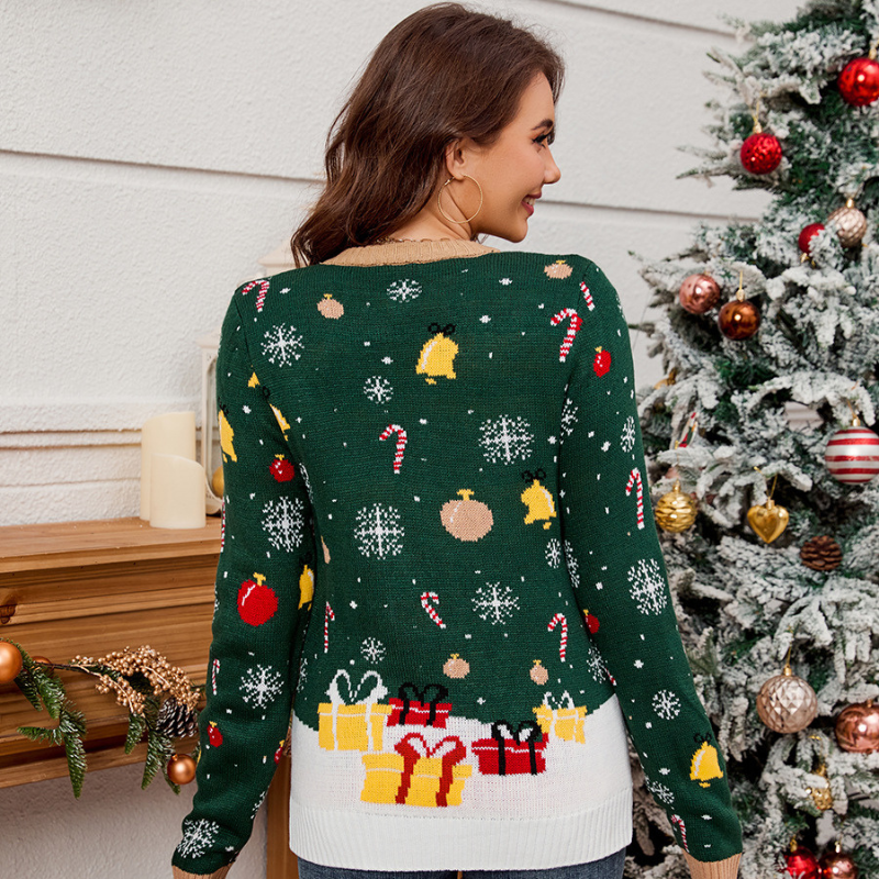 Women's Christmas Jumper - Crew Neck Santa Claus