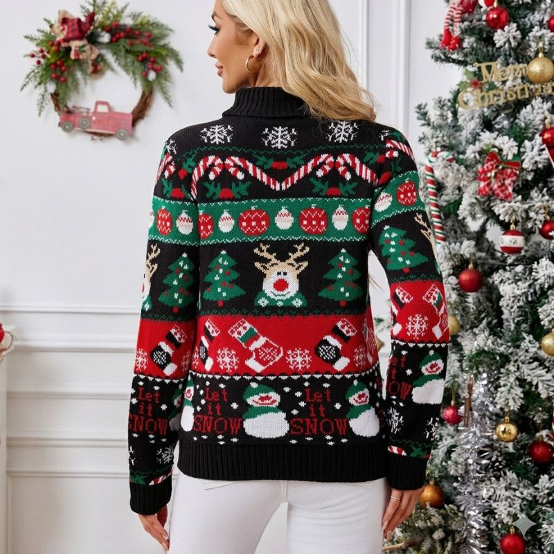 Women's Christmas Jumper - Turtleneck