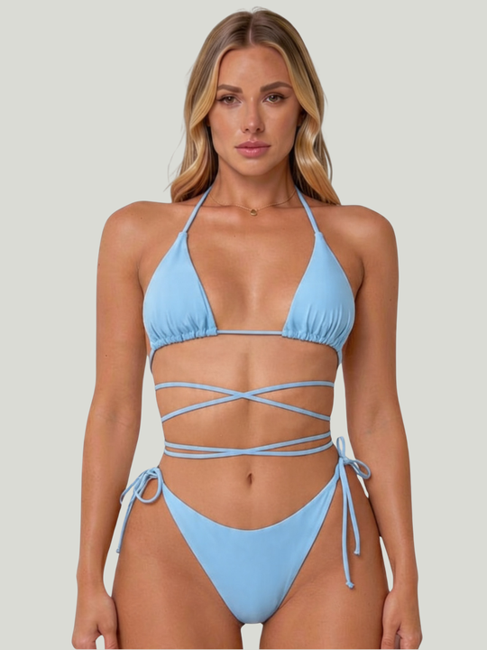 Women's Triangle Tie Bikini with Fitted Shape for Beach and Pool Wear